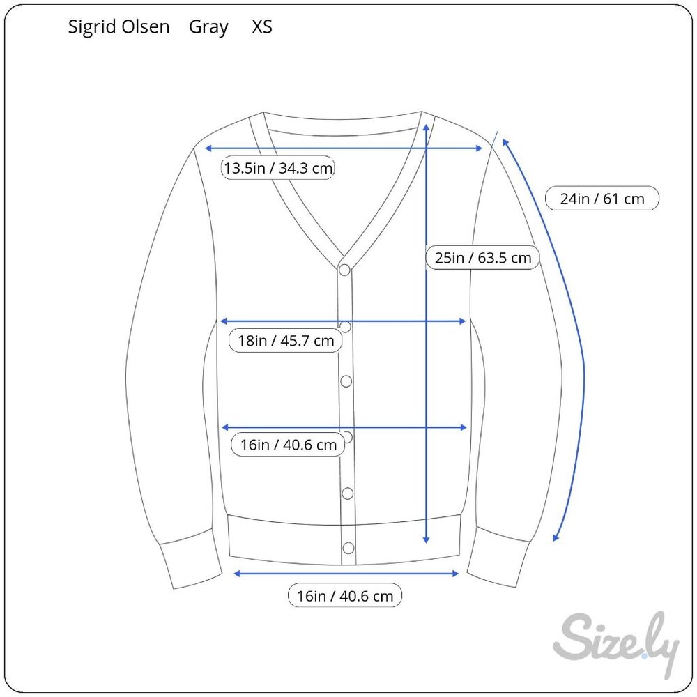 Sigrid Olsen Studio Gray Button-Up Cardigan With … - image 8